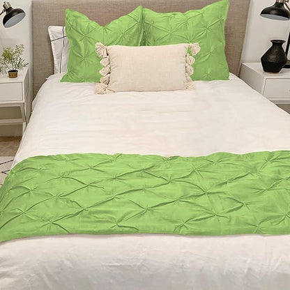 Bed Runner Set - 100% Pure Cotton 800 Thread Count - Luxury 1 Pinch Pleated Bed - Image 2