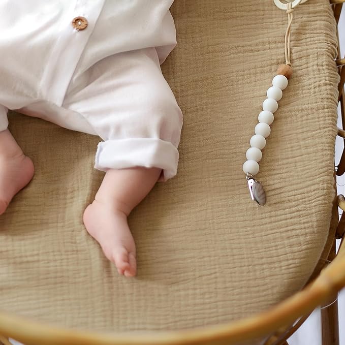 lulumoon Baby Muslin Bassinet Sheets: Cotton Bassinet Sheets Neutral - Image 7