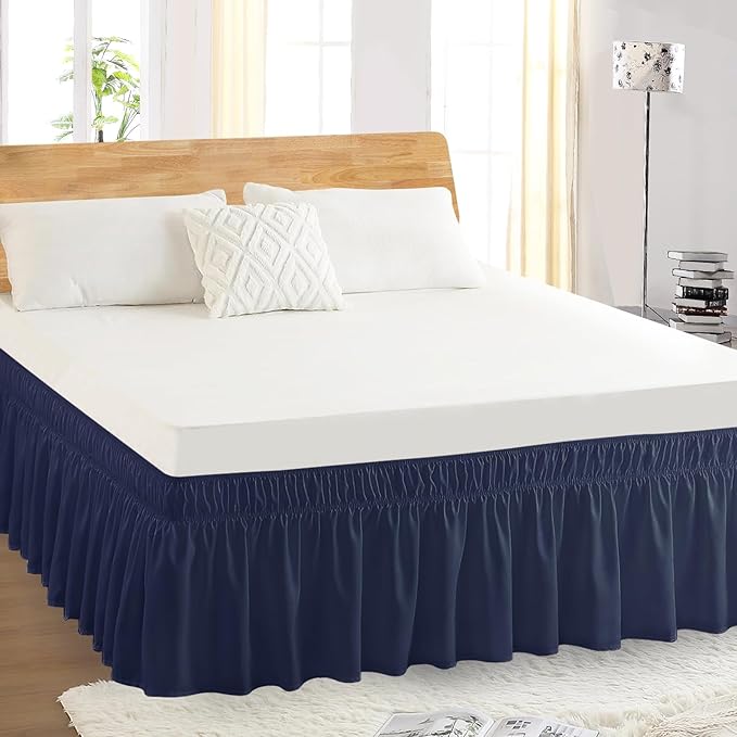 Queen Bed Skirt, Elastic Wrap Around Bed Skirt Queen Size, Bed Skirts - Image 5