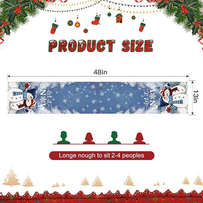 OTOSTAR A Couple Snowman Let It Snow Christmas Table Runner, Xmas Seasonal - Image 5