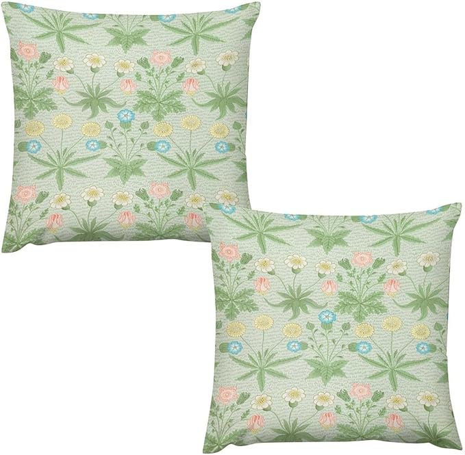 William Morris Floral Original Throw Pillow Covers Boho Chic Retro Floral Cozy by XBDDZSW