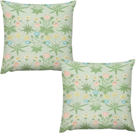 William Morris Floral Original Throw Pillow Covers Boho Chic Retro Floral Cozy by XBDDZSW