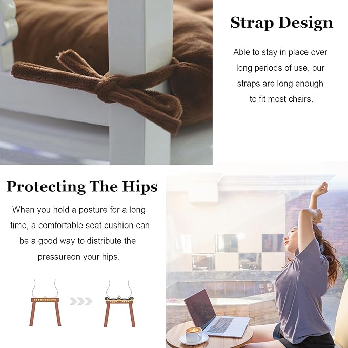 6 Pack Square Seat Cushion Chair Pads - Image 4