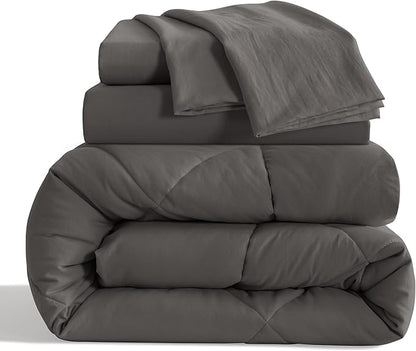 NTBAY Twin Comforter Set with Sheets, 5 Pieces Soft and Breathable Twin Bedding - Image 2