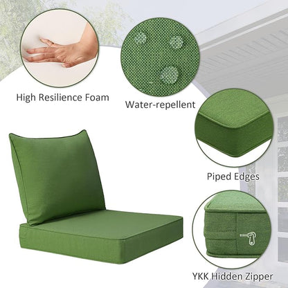 Outdoor Patio Chair Cushions Set, Water-Repellent, Fade Resistant, Deep Seat - Image 3