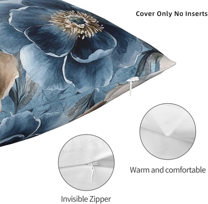 Throw Pillow Covers 18x18 Set of 2, Decorative Square Pillowcases - Image 6