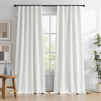 Cream Beige Blackout Linen Curtains - Image 2