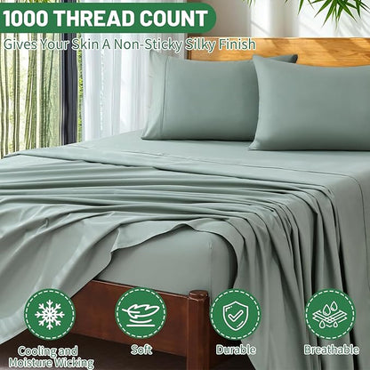 Extra Deep Pocket California King Sheets 18-24 Inch 1000 Thread Count 100% - Image 3