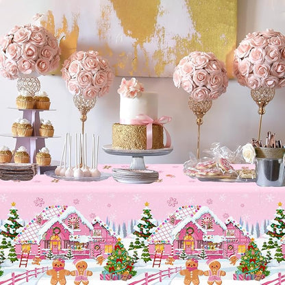 GREHUMOR 3Pcs Gingerbread Christmas Tablecloth Party Decorations Gingerbread - Image 5