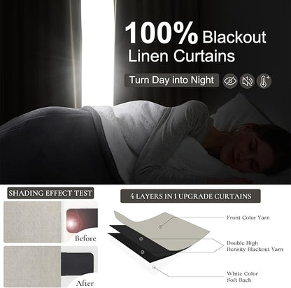 Extra Wide 70 Inch Blackout Curtains 96 Inches Long - Image 2