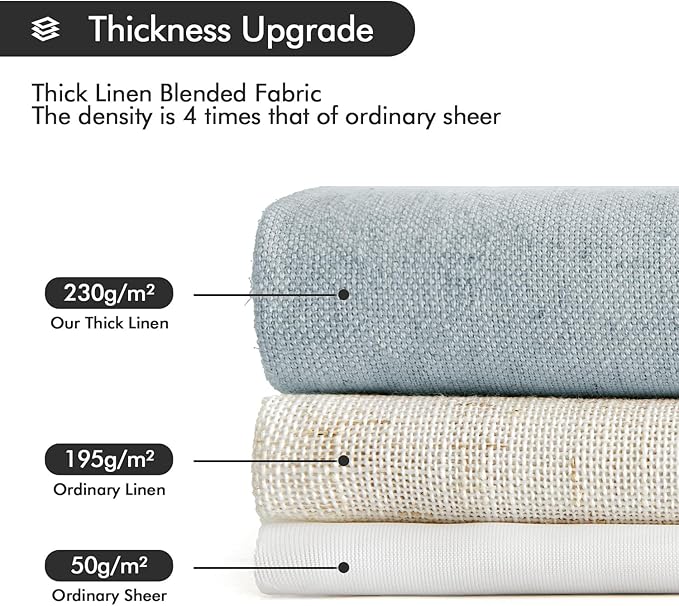 MIULEE Non-See-Through Privacy Linen Curtains 2 Panels, Light Filtering Window - Image 5