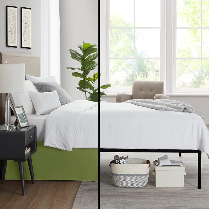 Nestl Calla Green Bed Skirt Cal King Size - Image 6