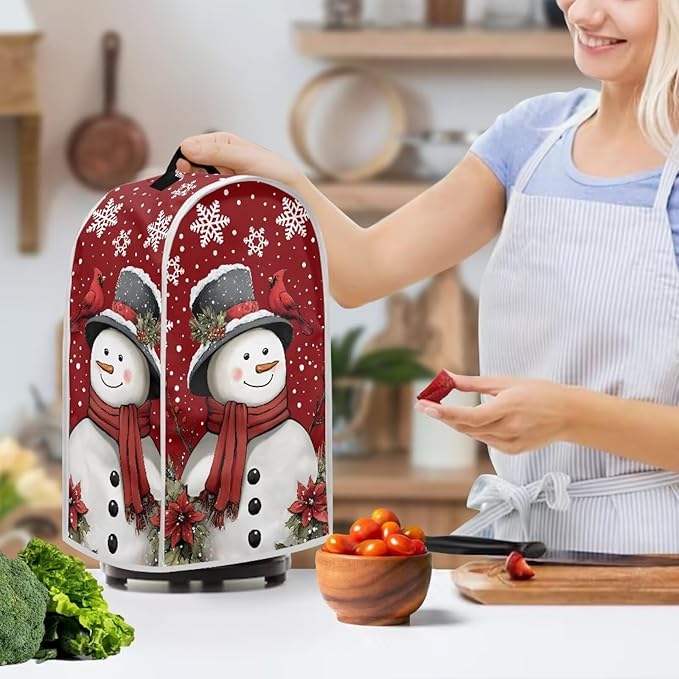 Talayituse Cardinal Snowman Print Blender Dust Cover, Fingerprint Protection - Image 2
