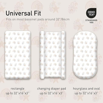 Gllquen Baby Bassinet Sheets 4 Pack, Breathable Cozy Fitted Mattress Sheet - Image 5