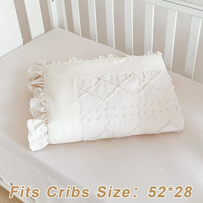 Wowelife Crib Bedding Set for Girls, Ruffle Baby Crib Bedding Set Nursery - Image 6