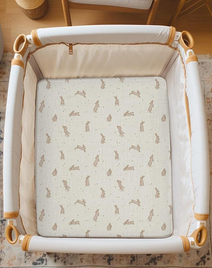 Bassinet Sheet for Baby Boy and Girl 2 Pack, Fitted Sheets for Rectangle - Image 4
