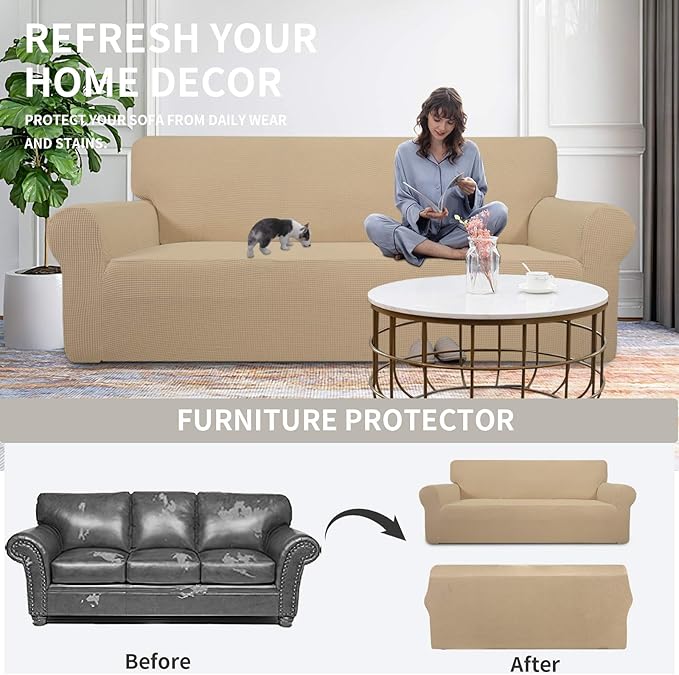 Easy-Going Stretch Oversized Loveseat Slipcover 1-Piece Sofa Cover Furniture - Image 4