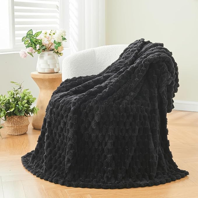 NEWCOSPLAY Super Soft Twin Blanket Black Premium Silky Flannel Fleece 3D Clouds by NEWCOSPLAY