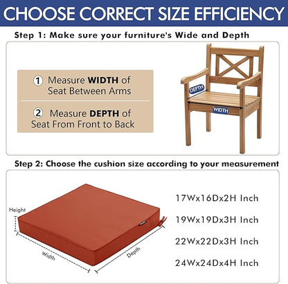Outdoor Chair Cushions 22 x 22 Inch Waterproof Patio Chair Cushions - Image 5