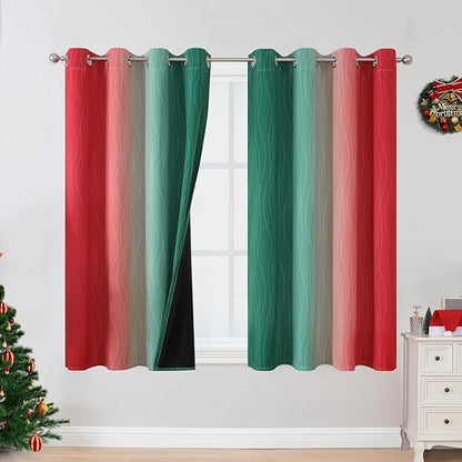 Estelar Textiler Red and Green Blackout Curtains by ESTELARTEXTILER