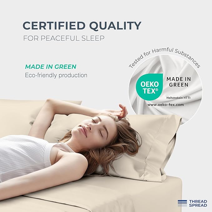 THREAD SPREAD 100% Egyptian Cotton Sheets Queen Size - Image 6