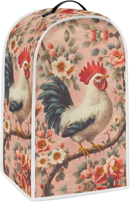 Rooster Flower Print Blender Dust Cover Stand Mixer or Coffee Maker Appliance by Annejudy