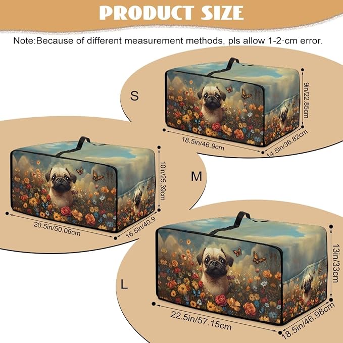 Cute Pug Dog Floral Butterfly Print Microwave Oven Dust Cover Dust Cover - Image 7