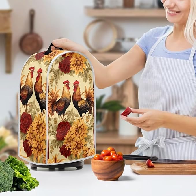 Rooster Toaster and Blender Cover Set Washable Coffee Maker Appliance Covers - Image 2