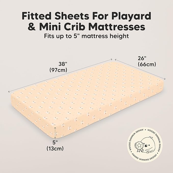 2-Pack Mini Crib Sheets Fitted - Image 3