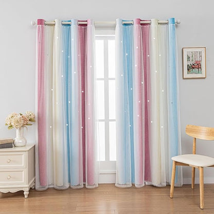 FANLI Ombre Rainbow Blackout Curtains by FANLI
