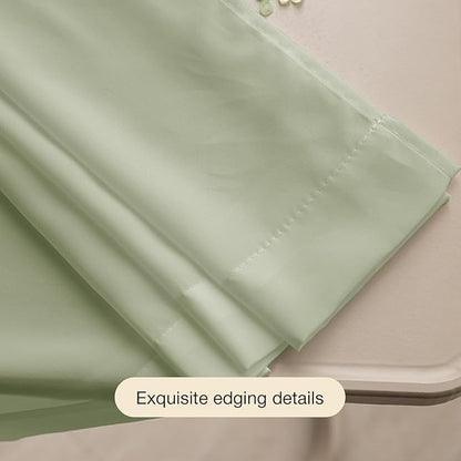 Anmao Non-See-Through Sage Green Privacy Semi Sheer Curtains - Image 8