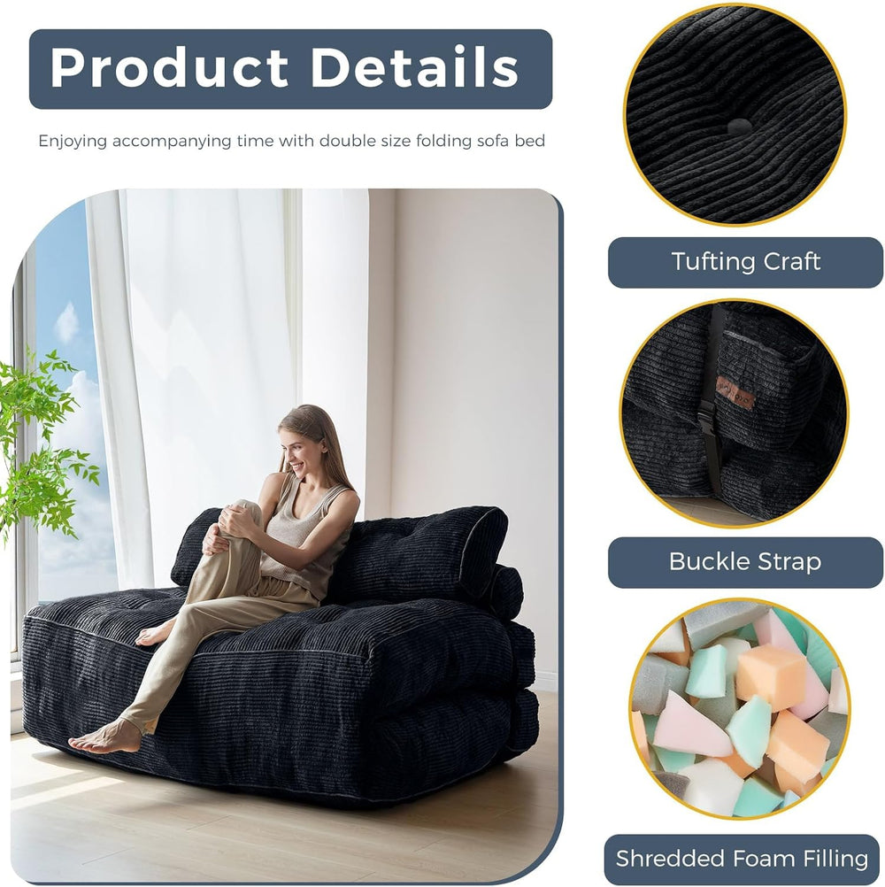 MAXYOYO Folding Sofa Bed, Convertible Chair Bed with Pillow