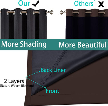 yakamok chocolate brown blackout curtains 84 inches long, package contents