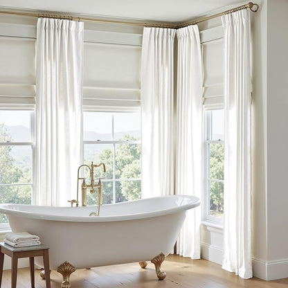 jinchan Linen Curtains 50W x 96L Inch Off White - Image 5