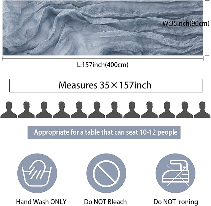12 Pack 13Ft Cheesecloth Boho Gauze Table Runner - Image 2