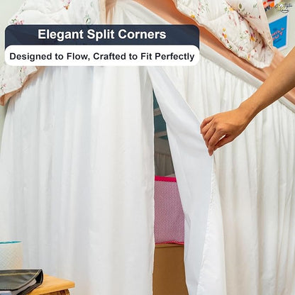 Cottington Lane Extra Long Ruffled College Dorm Bed Skirt 32 Inch Drop - Image 5