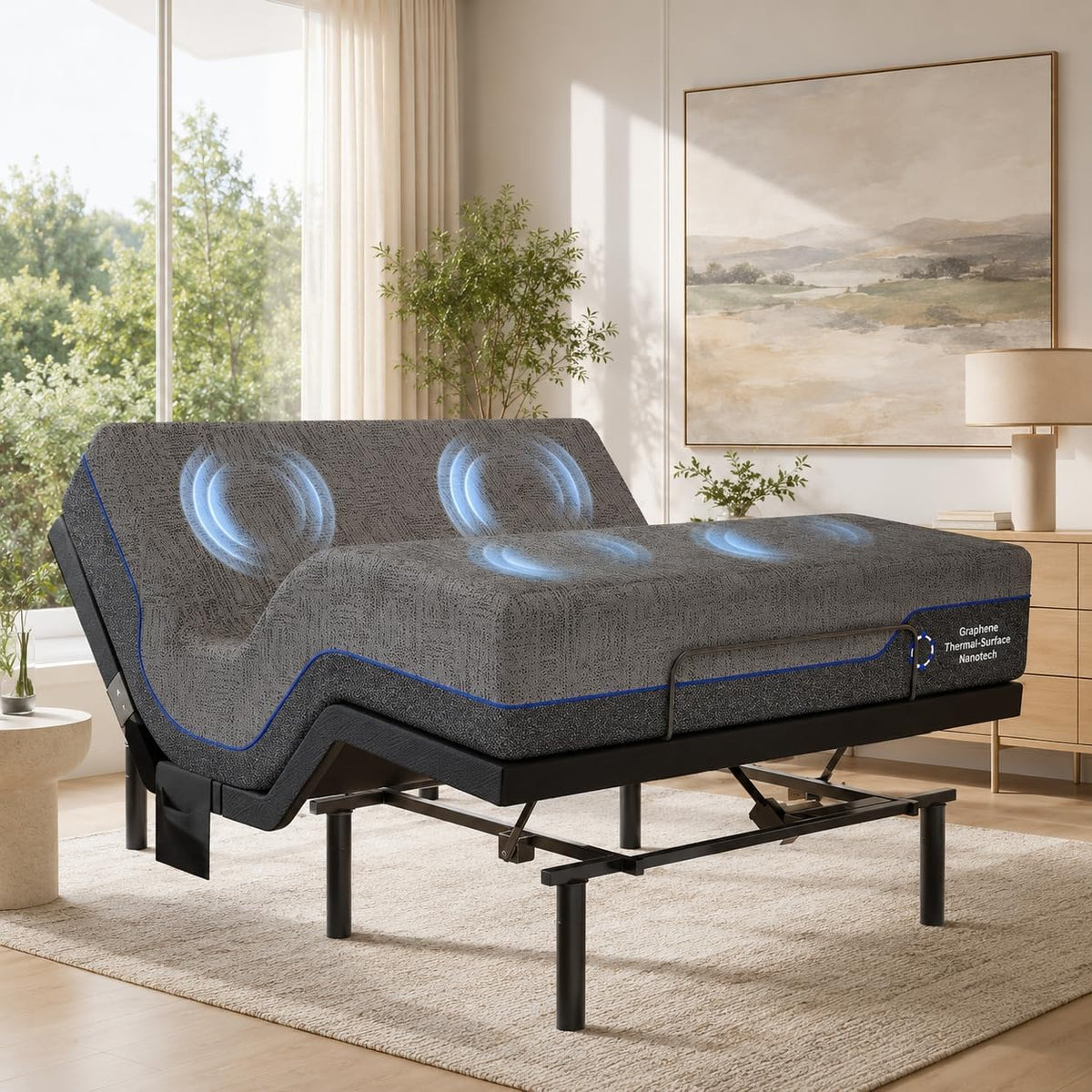 marsail adjustable bed frame full with mattress &, main product view
