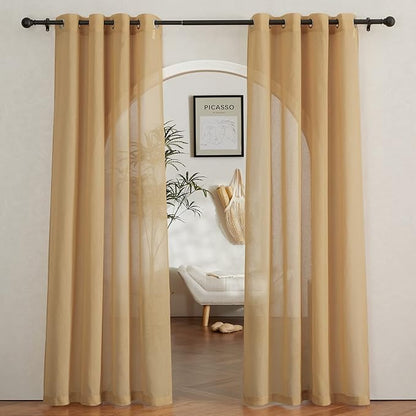 NICETOWN Sheer Linen Curtains 84 inch Long by NICETOWN