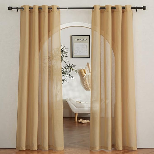 NICETOWN Sheer Linen Curtains 84 inch Long by NICETOWN