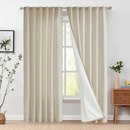 jinchan Oat Lined Linen Blend Curtain - Image 2