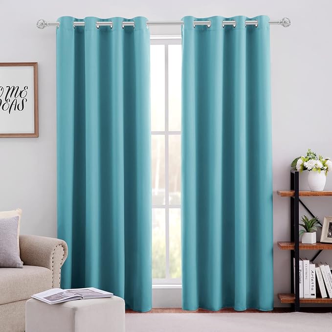 HOMEIDEAS Teal Blue Blackout Curtains by HOMEIDEAS