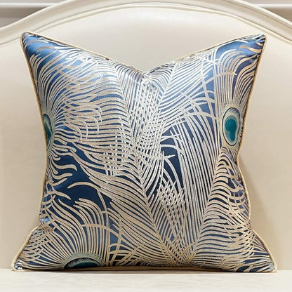 Avigers 20 x 20 Inches Light Blue Silver Peacock Feathers Cushion Cases Luxury by Avigers