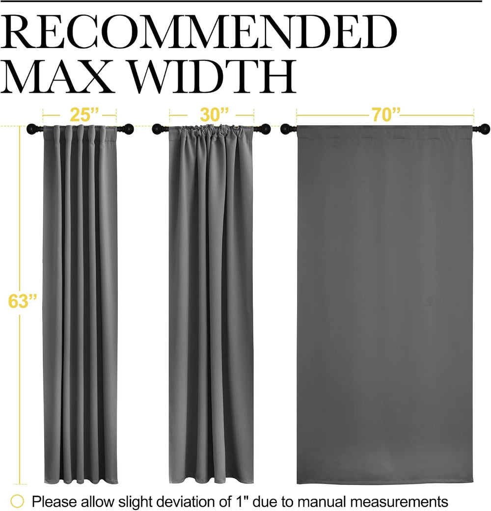 NICETOWN Blackout Curtain Panels Window Draperies - (Grey Color) 70x63 inch, ...