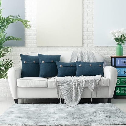 HWY 50 Blue Chenille Throw Pillow Covers 12x20 Inch - Image 6
