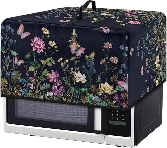 Microwave Dust Cover, Floral Heat-Resistant Waterproof Polyester Fabric by Unknown