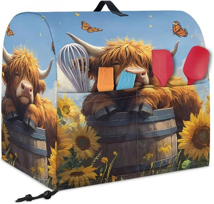 Kitchen Aid Stand Mixer Covers Highland Cow Sunflower Kitchen Appliance Dust - Image 2