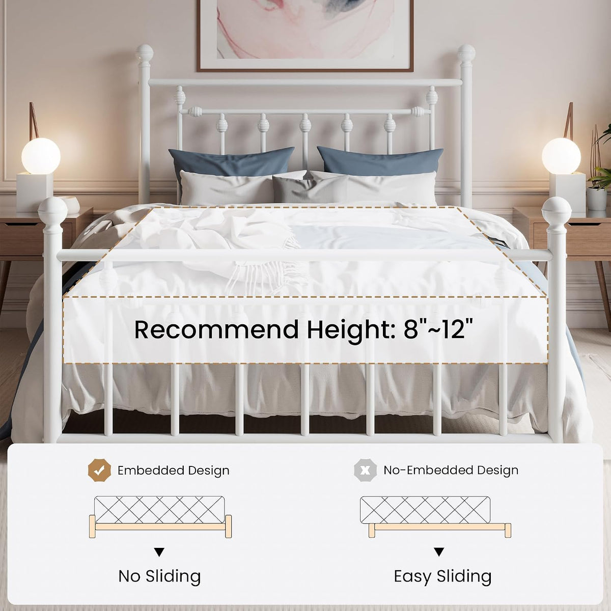 sha cerlin 14" full size metal platform bed on a desk or shelf