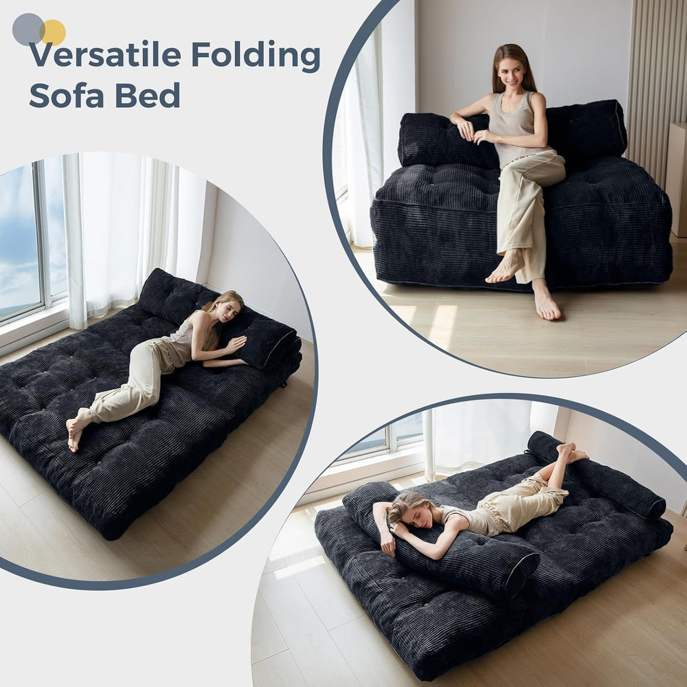 MAXYOYO Folding Sofa Bed, Convertible Chair Bed with Pillow
