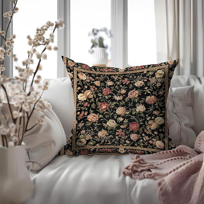 Bohemian Pillow Covers | Vintage Floral & Carpet Design | Double Sided Blue - Image 6