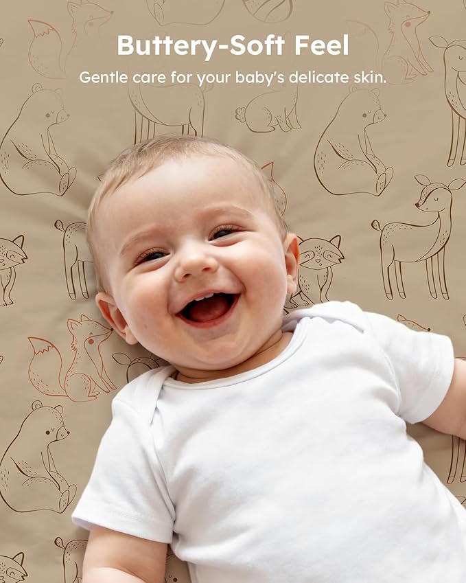 Baby Crib Sheets for Boys Girls, Breathable Soft Microfiber Baby Sheet Green & - Image 6